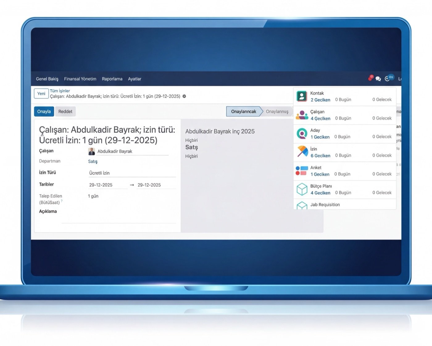 HRFlow İzin Talep ve Onay Ekranı